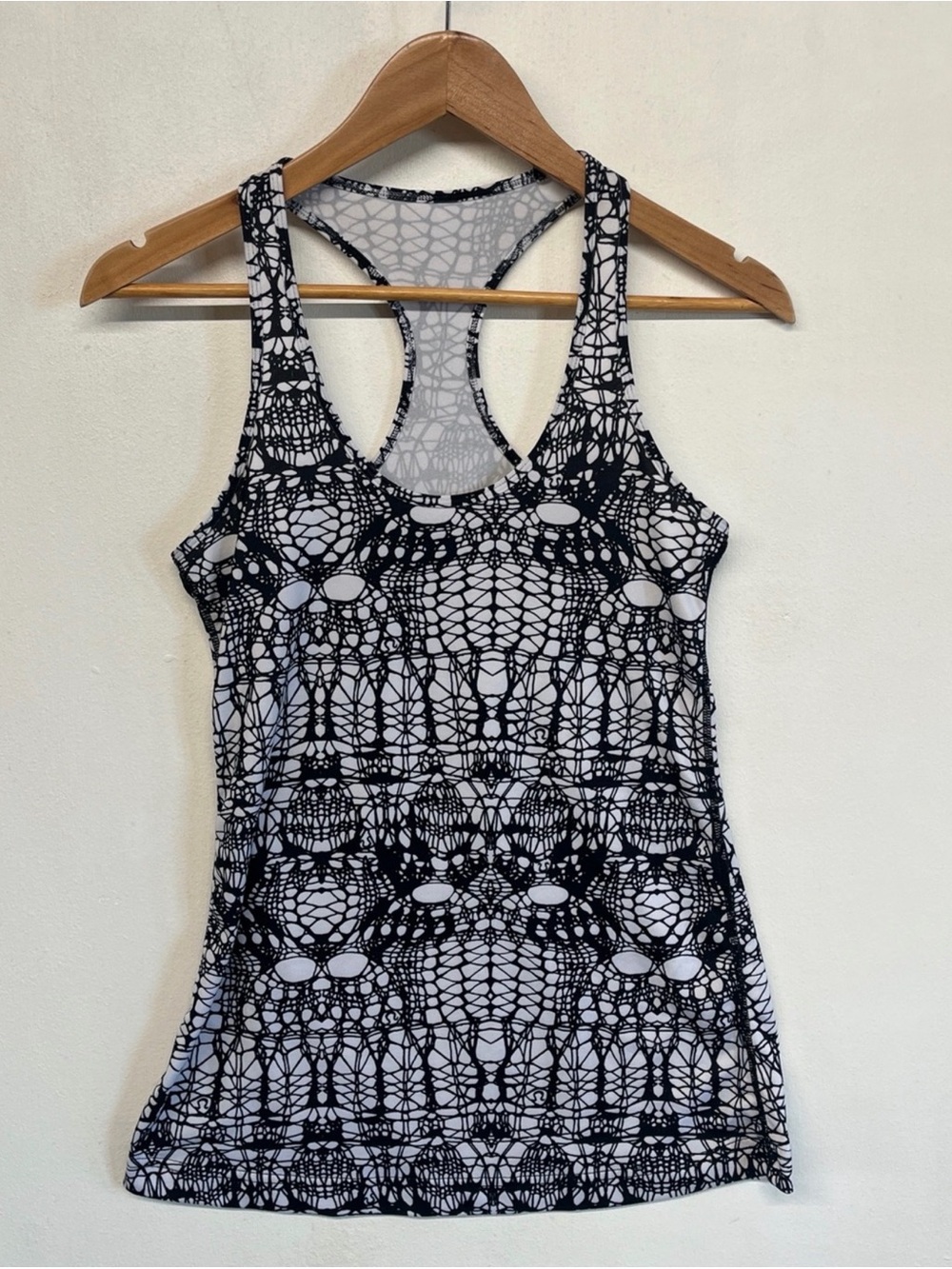 lululemon athletica Black and White Abstract Racerback Tank